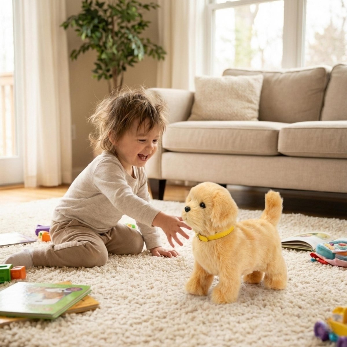 Interactive Electronic Plush Dog – Realistic Toy Puppy Gift for Kids 3+