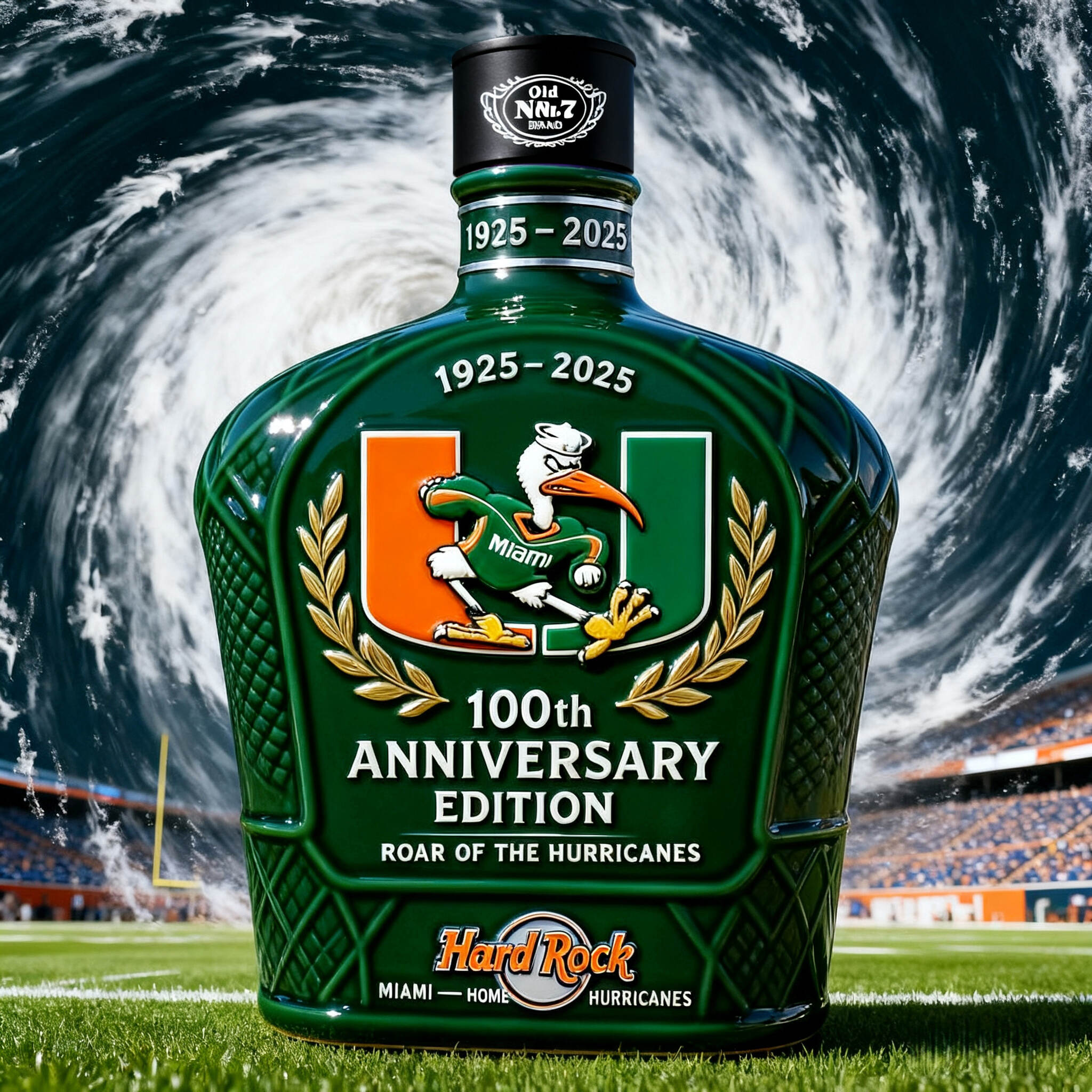Hurricanes 100th Anniversary Whiskey Bottle