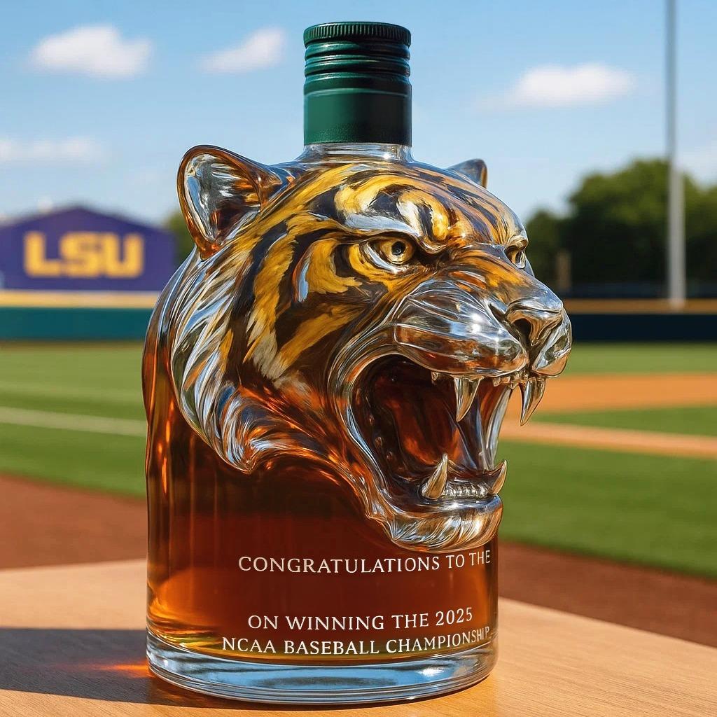 Whiskey Bottle Commemorating LSU Tiger's 2025 NCAA Baseball Championship