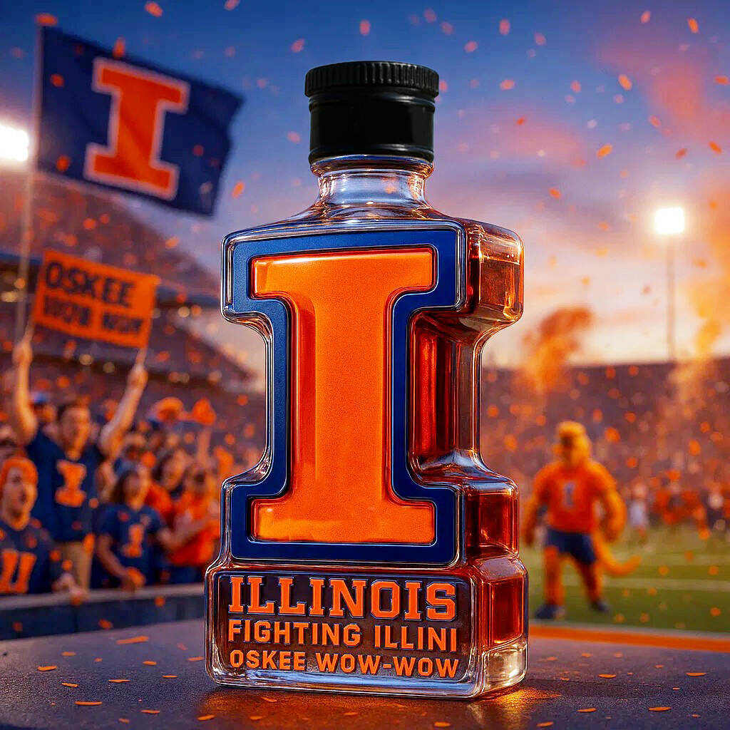 Illinois Fighting Illini Collector’s Whiskey Bottle