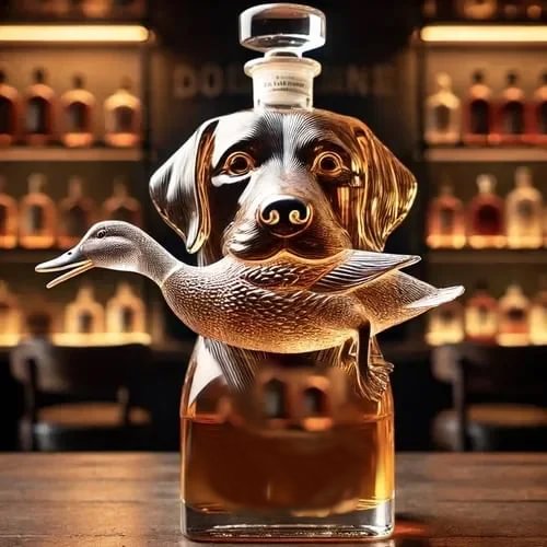 Hunting Dog Whiskey Bottle