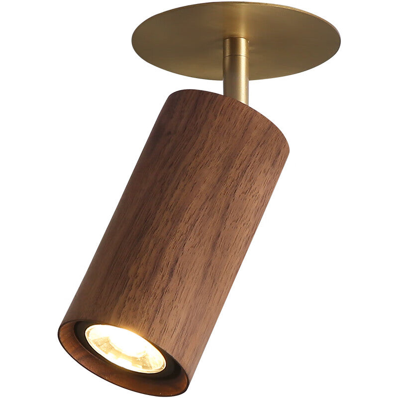 Highendlights Surface-Mounted Spotlight - Modern Japanese Wood & Brass