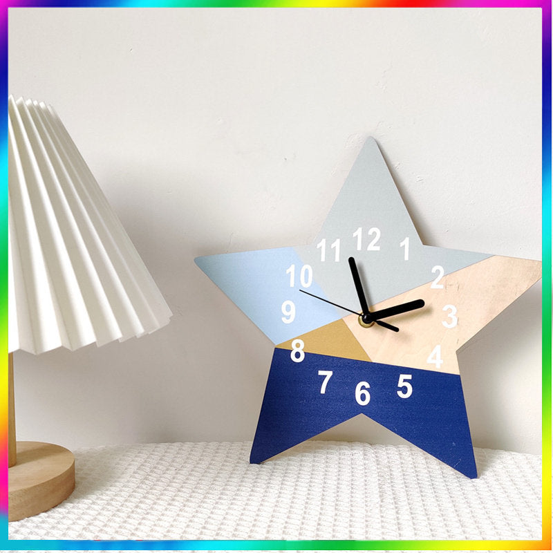 Nordic Geometry Star Shape Basswood Wall Clock