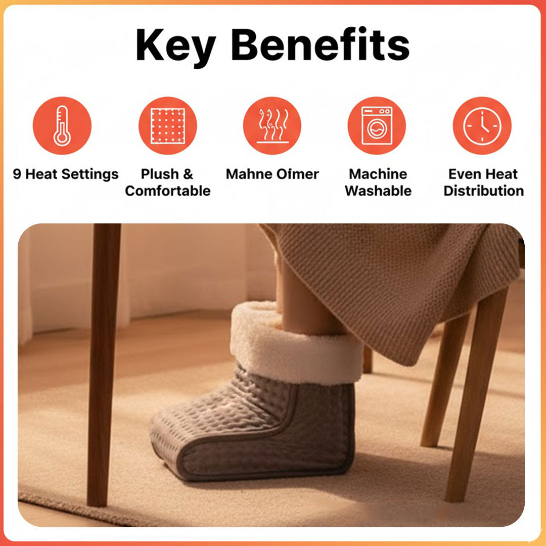 Electric Foot Warmer - Adjustable Temperature - Plush Surface