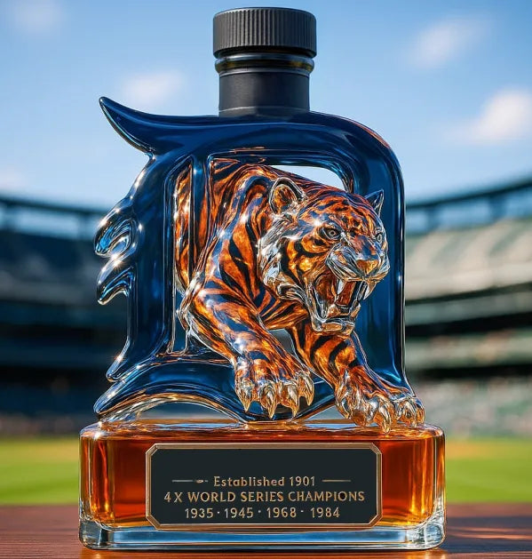 Detroit Tigers Whiskey Bottle