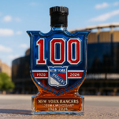 New York Rangers 100th Anniversary Whiskey Bottle