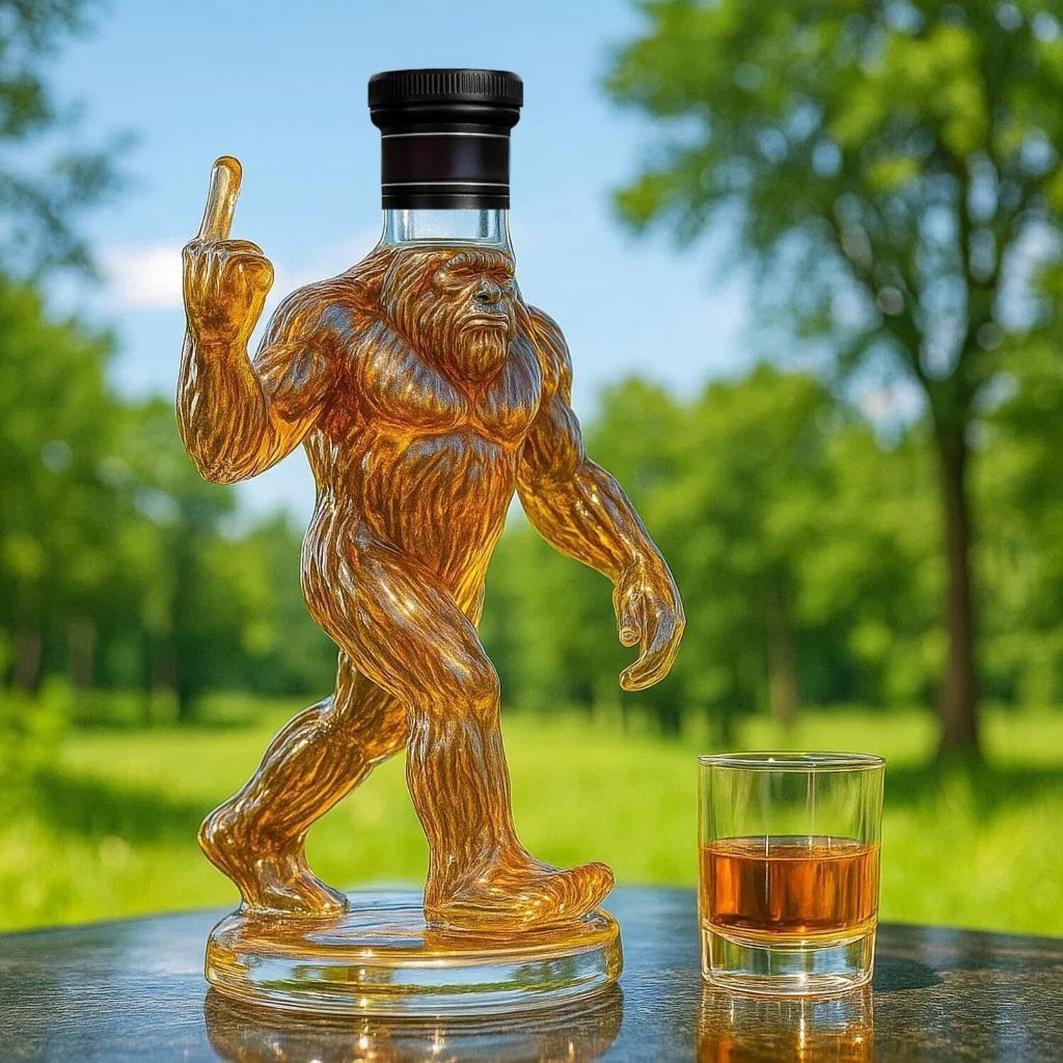Funny Bigfoot Middle Finger Bottle