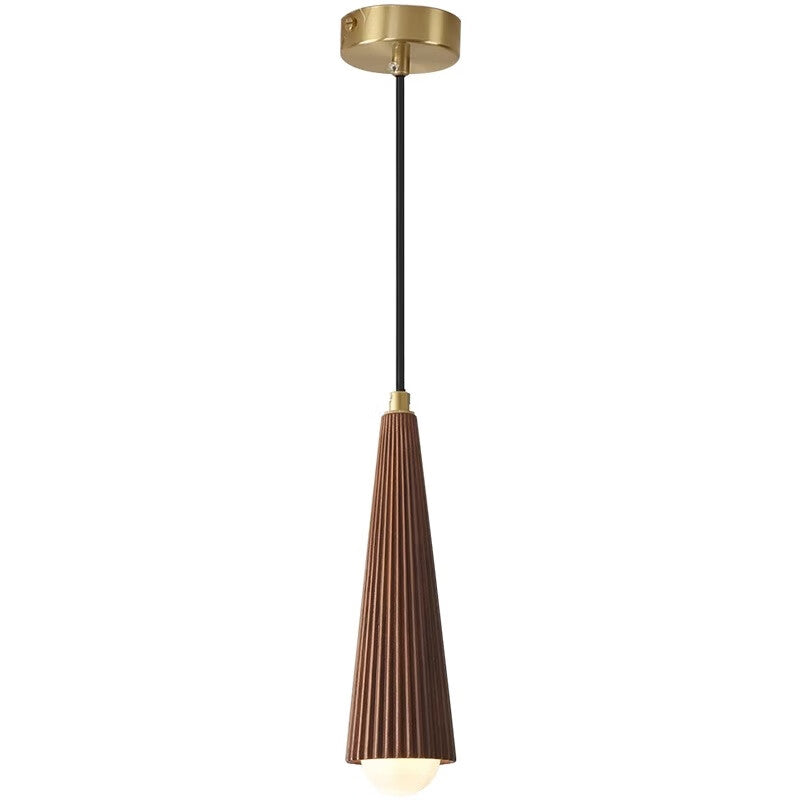 Highendlights QIU SHAN Pendant Light - Vintage Walnut & Brass Single Head