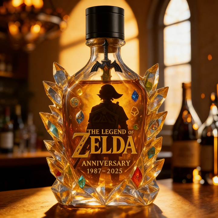 The Dazzling Legend Of Zelda 38th Anniversary 1987-2025 Whisky Bottle - A Masterpiece in Crystal & Spirit