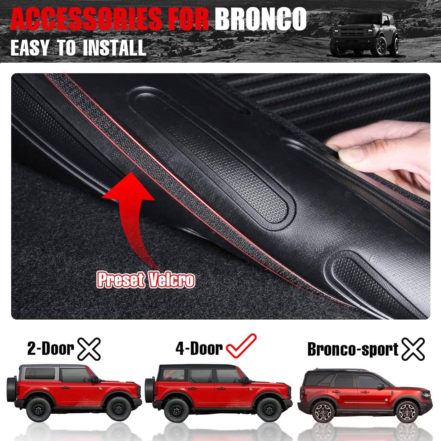 Rear Seat Back Cover Backrest Protector with Dog Seat Liner for Ford Bronco 2/4 Door 2021 - 2025