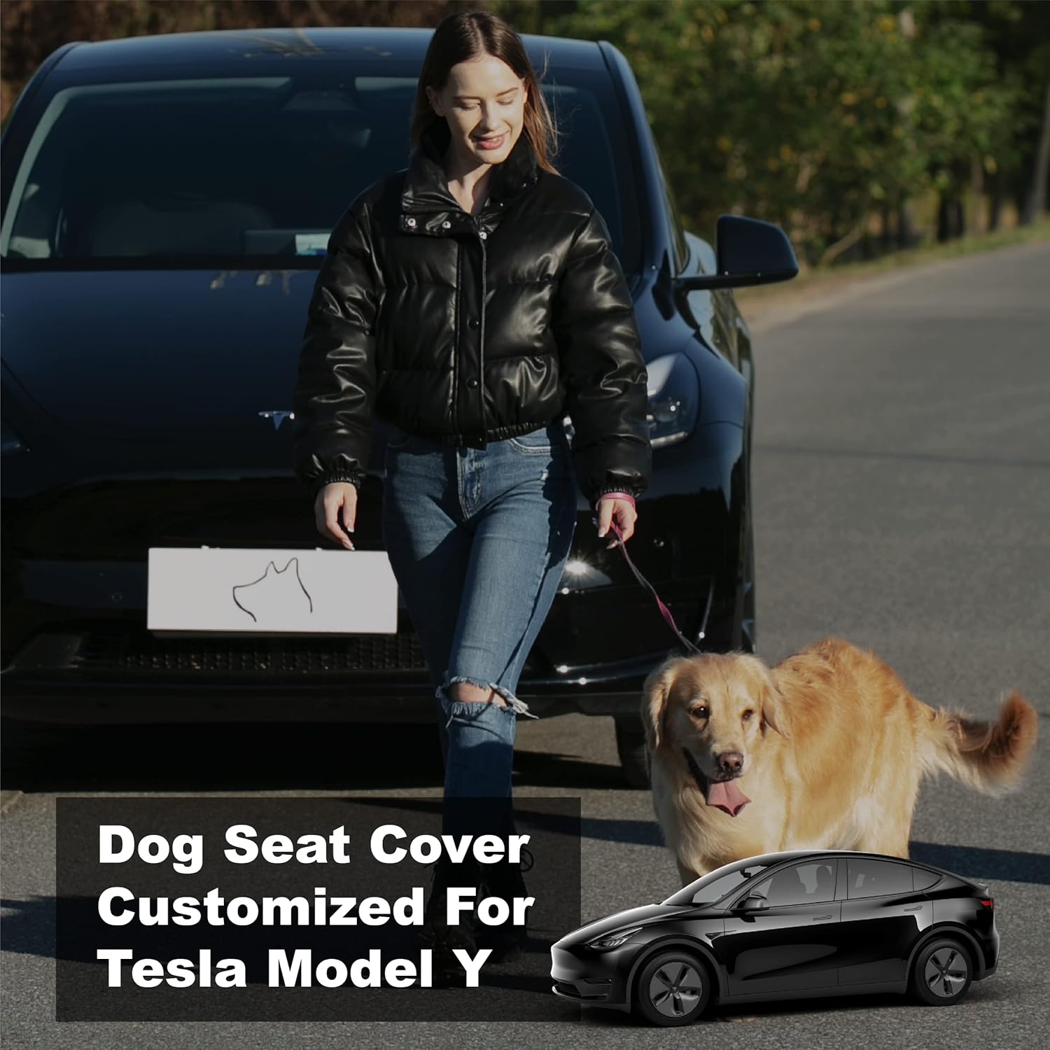 Dog Seat Covers for Back Seat, Dog Car Seat for Tesla Model Y2020-2022& SUV Cargo Liner