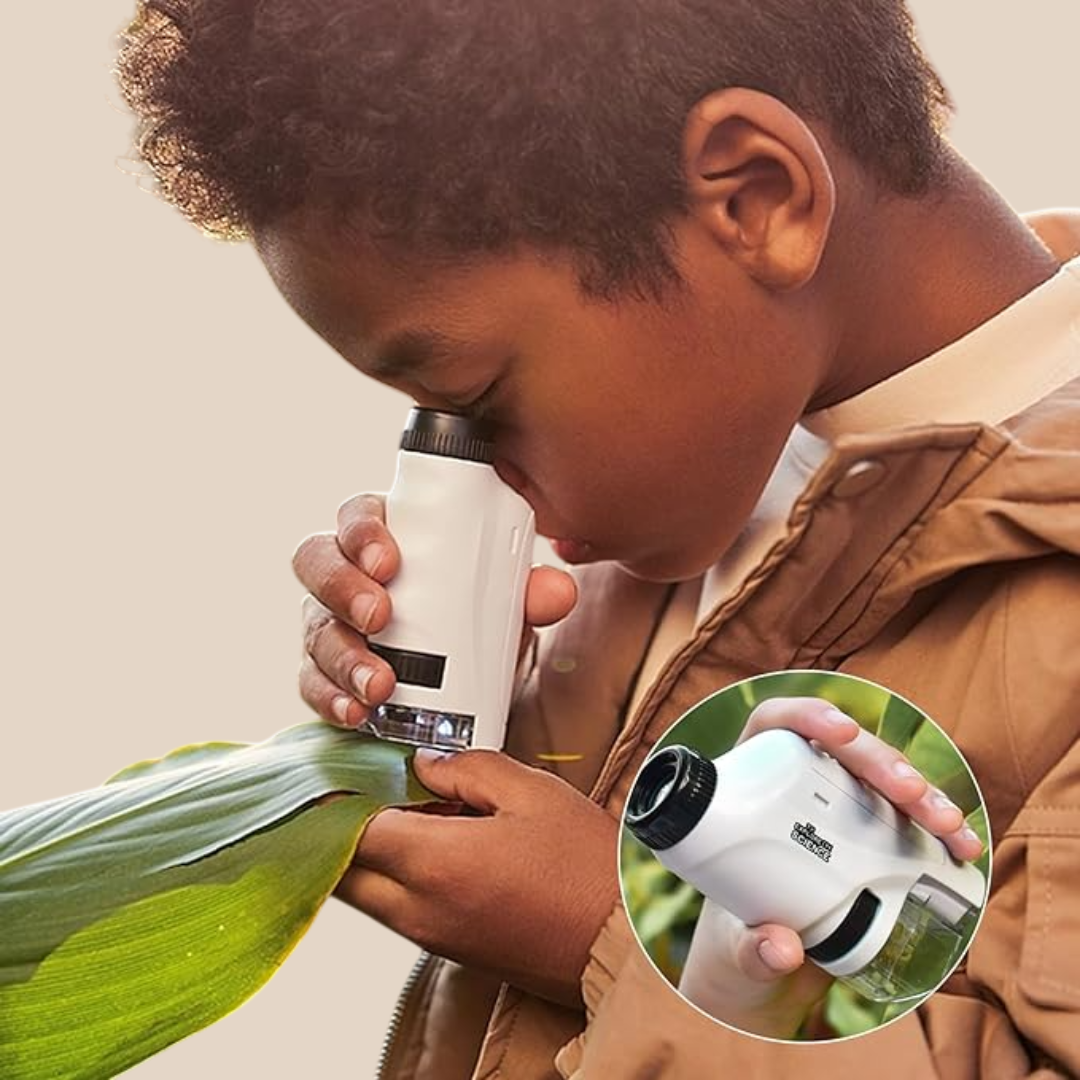 Kids’ Portable Microscope 60x-120x Magnification Educational Toy Durable Child-Friendly
