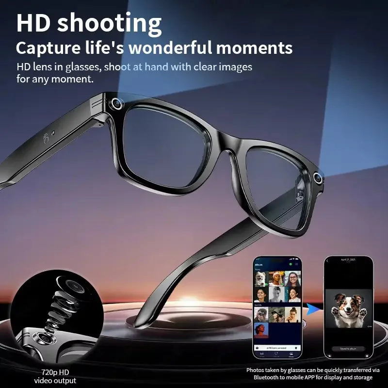 Smart AI Glasses with 800W Pixel 6K HD Camera & Translation - SG01