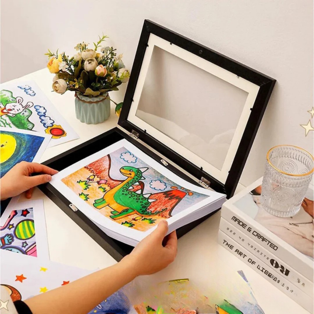 Wall Art Storage Frame Kids Drawings Photo Display