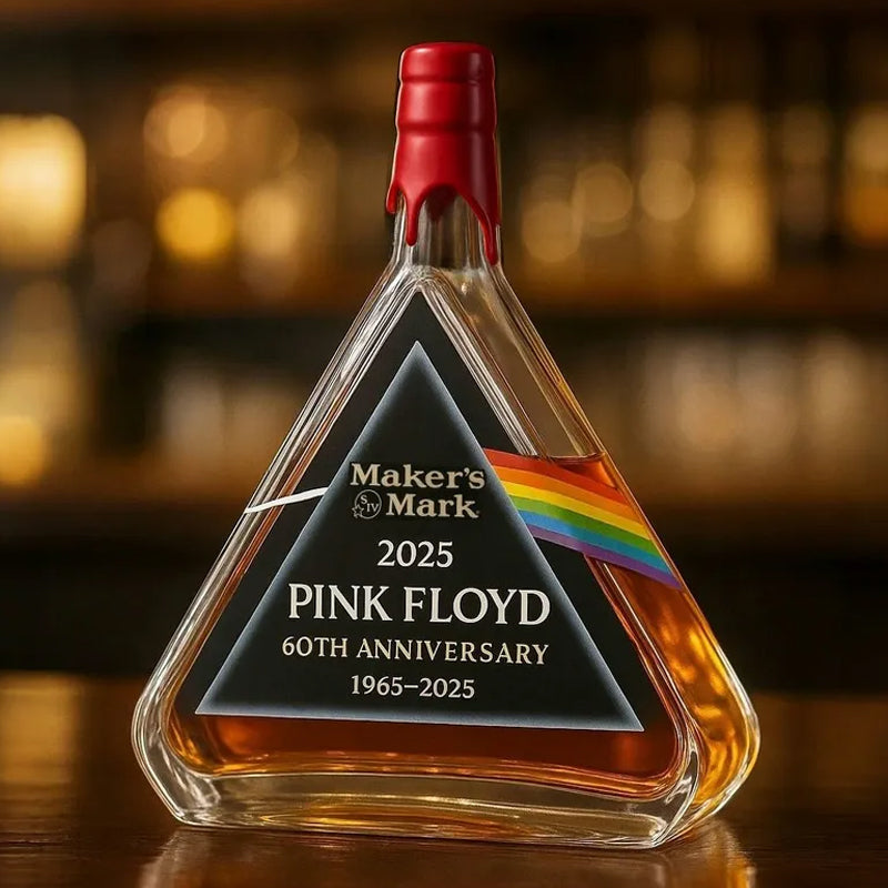 Pink & Floyds 60th DSOTM Whiskey Lead-Free Glass Bottle