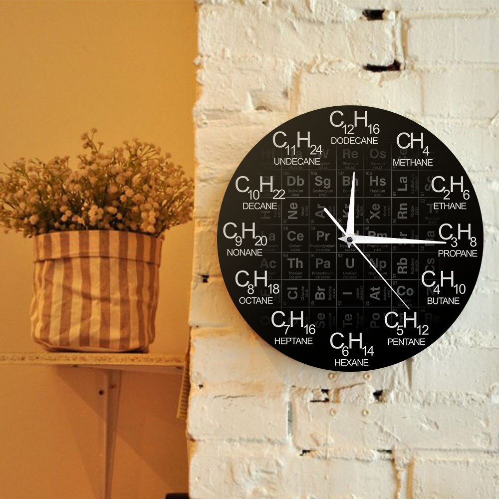 Periodic Table of Elements Chemical Science Wall Clock