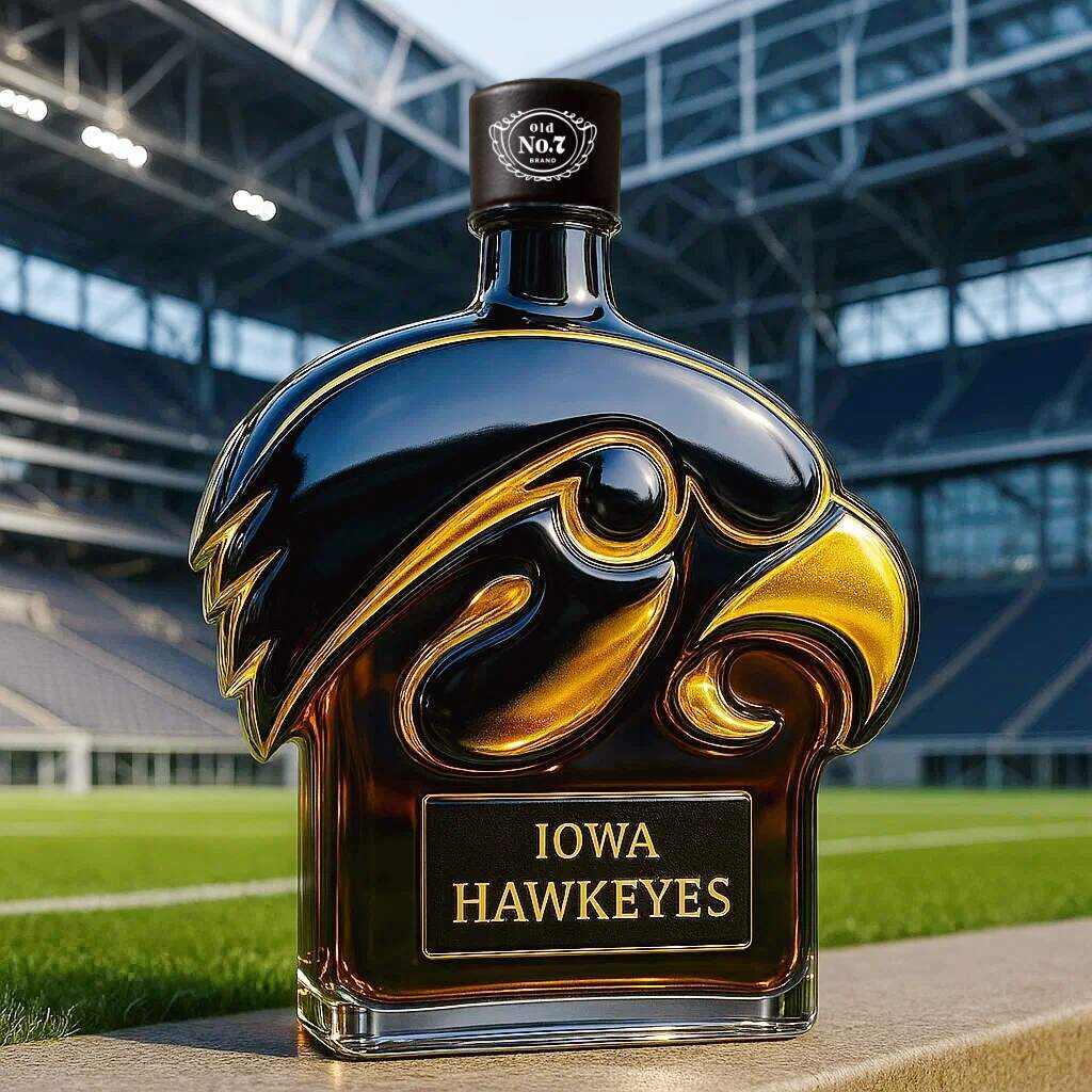 Iowa Hawkeyes Whiskey Bottle