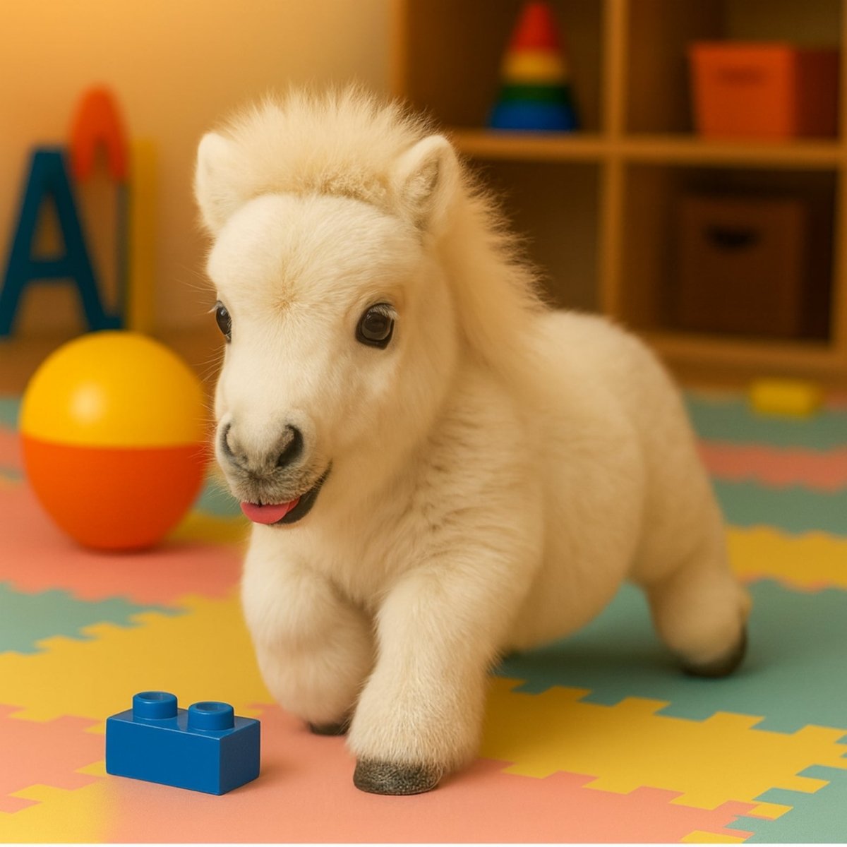 Interactive Robot Baby White Pony – Realistic Walking & Neighing Electronic Pet Toy