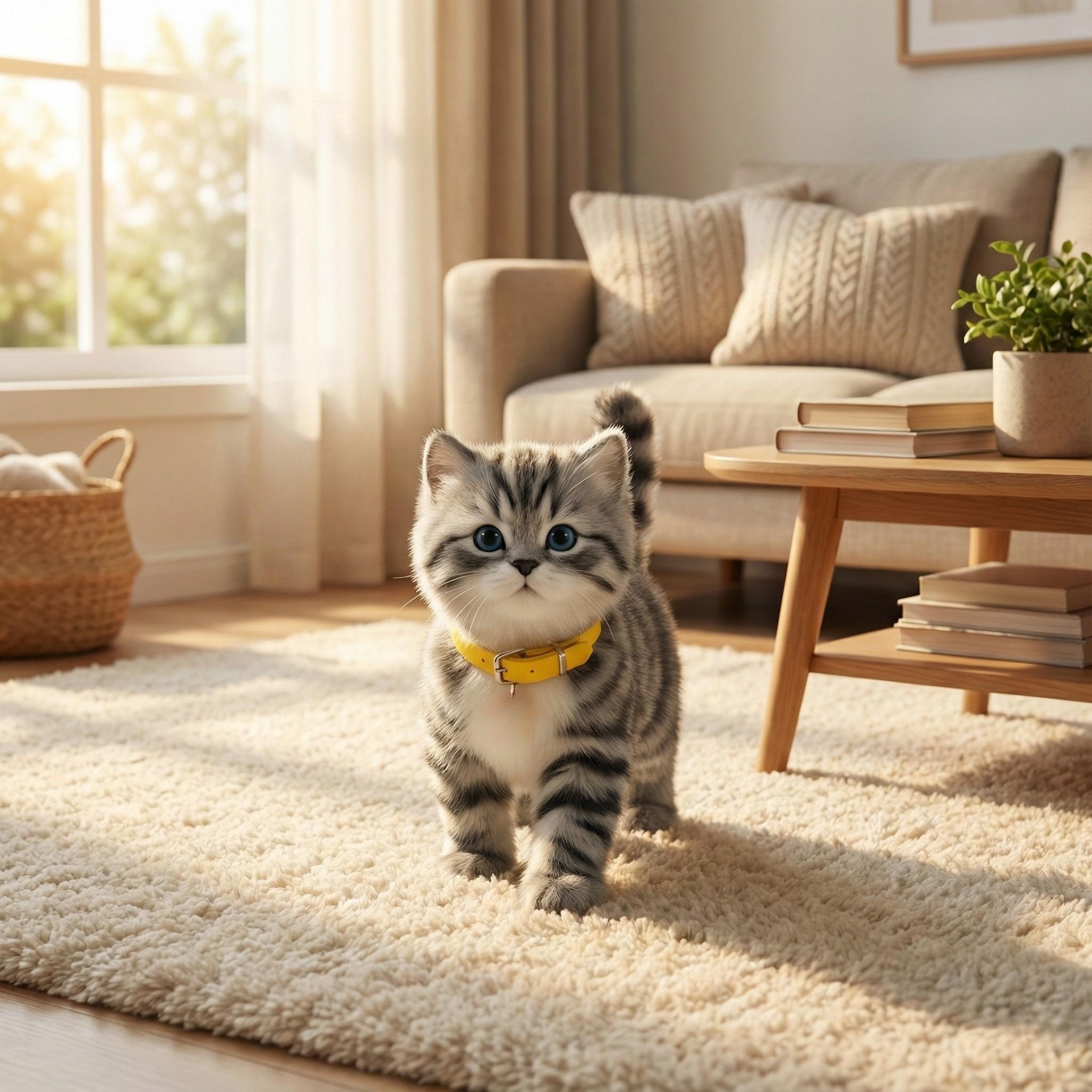 Realistic Interactive Grey Tabby Robot Kitten – Walking & Meowing Interactive Pet Toy