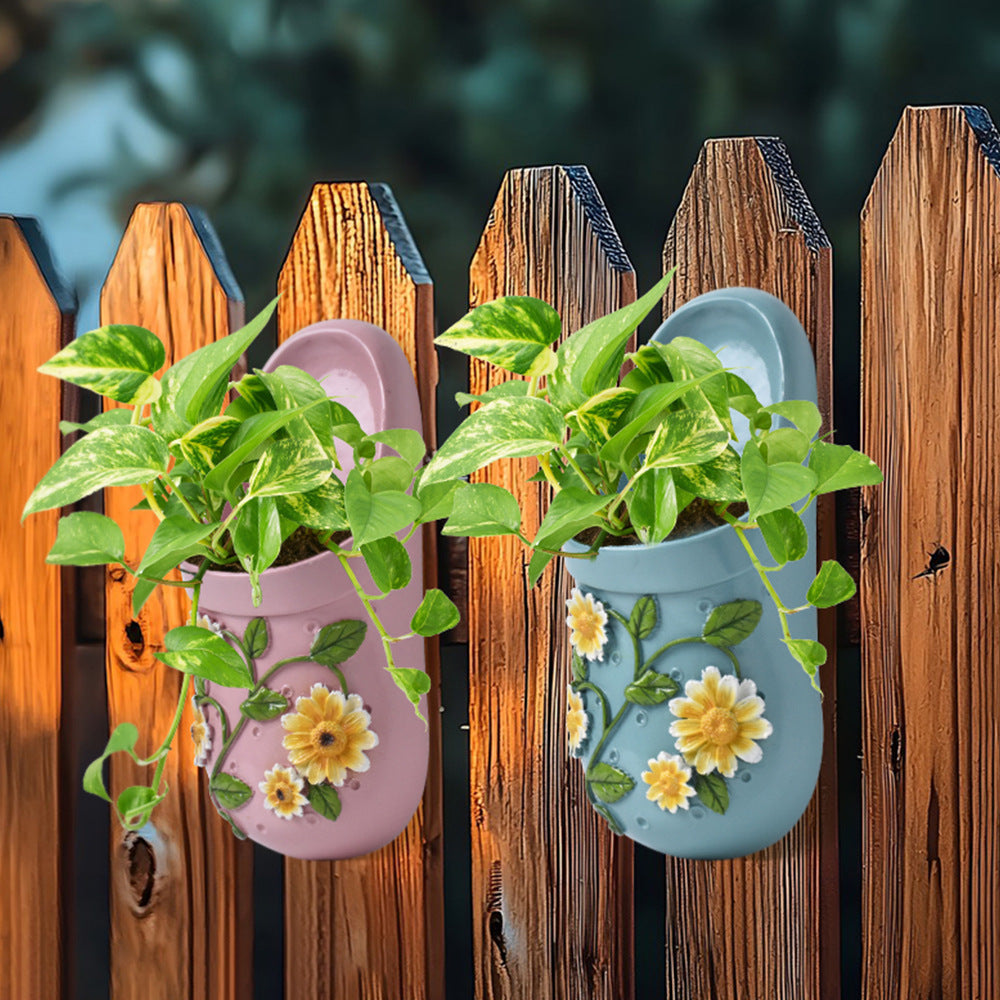 Creative Hanging Slipper Planter for Balcony Wall