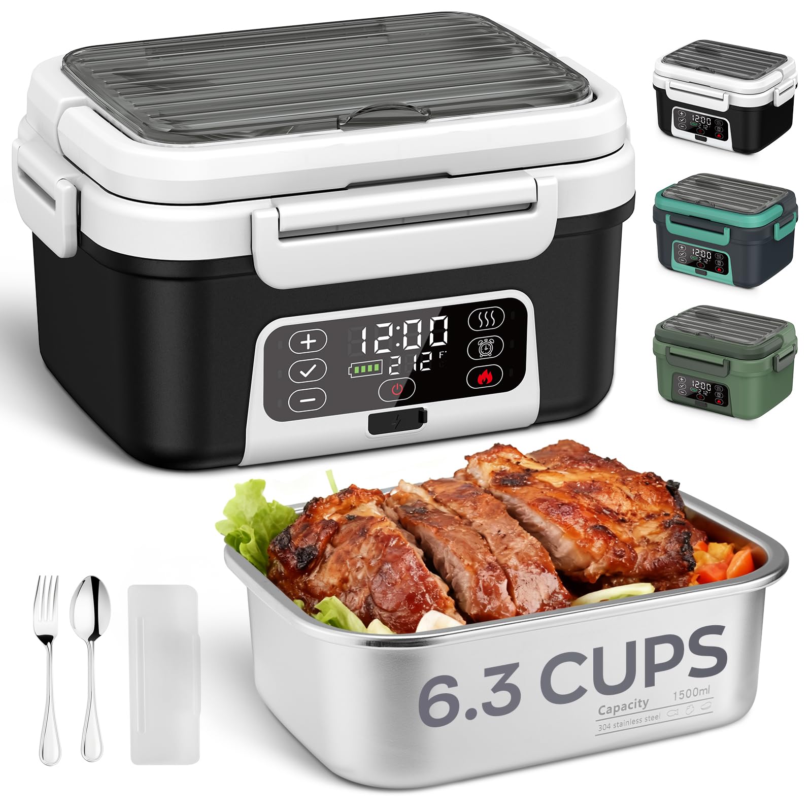 Rechargeable Heated Lunch Box with Large Capacity
