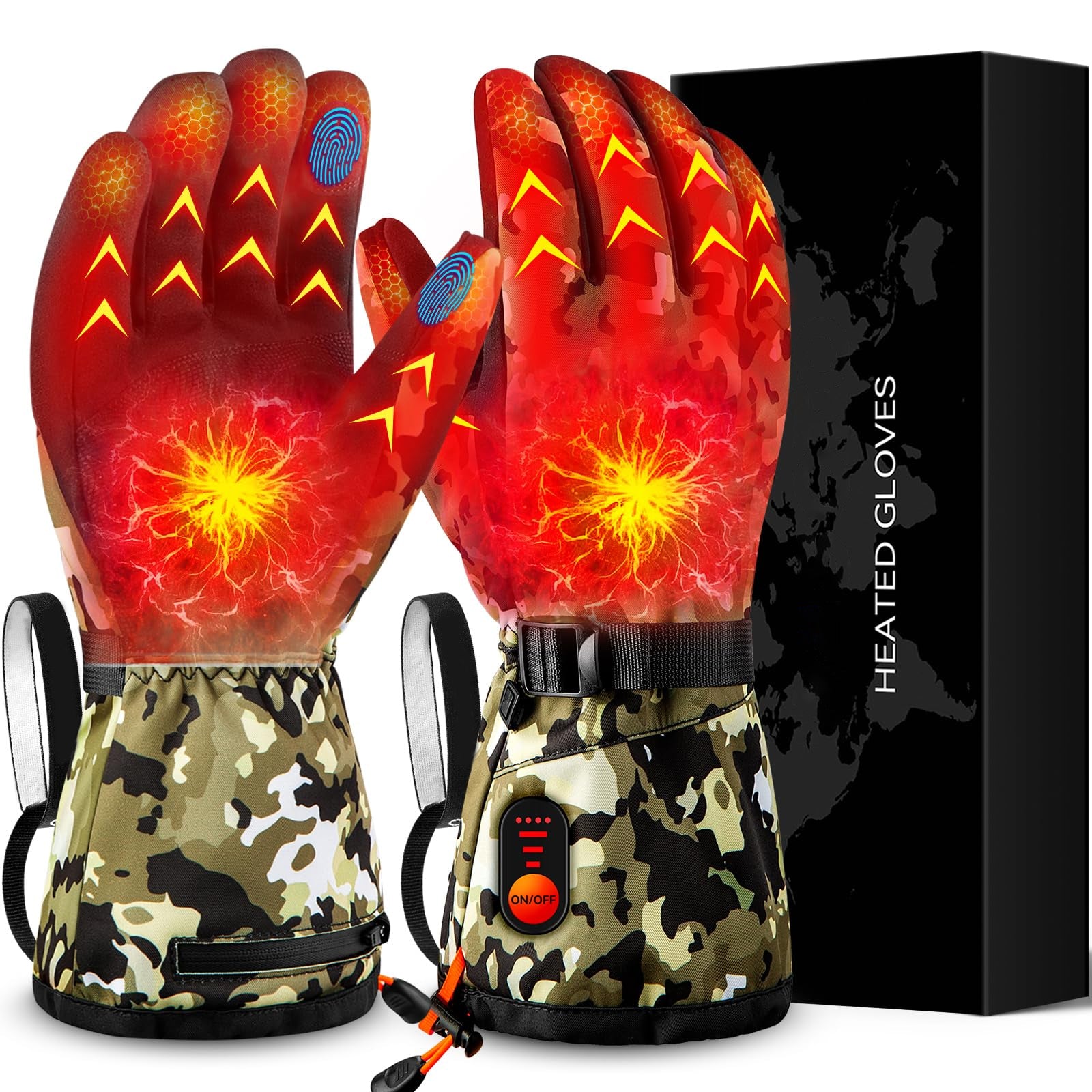 Rechargeable Heated Gloves with Waterproof Design for Winter Use