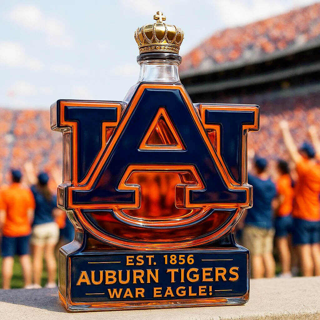 Auburn Tigers Whiskey Bottle