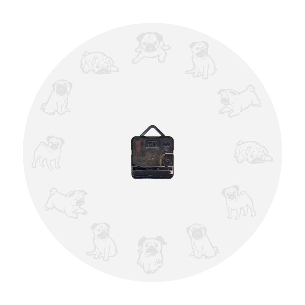 Cartoon Pug Dog Puppy Wall Clock