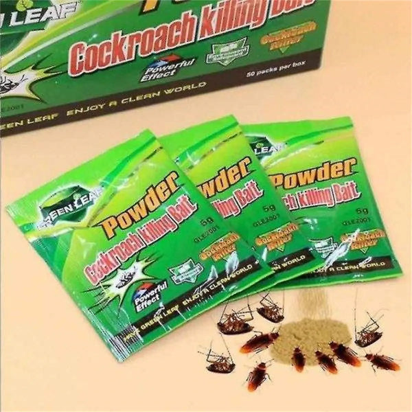 20-100 Packs Green Leaf Pest Control Powder Cockroach Killer Bait Repeller