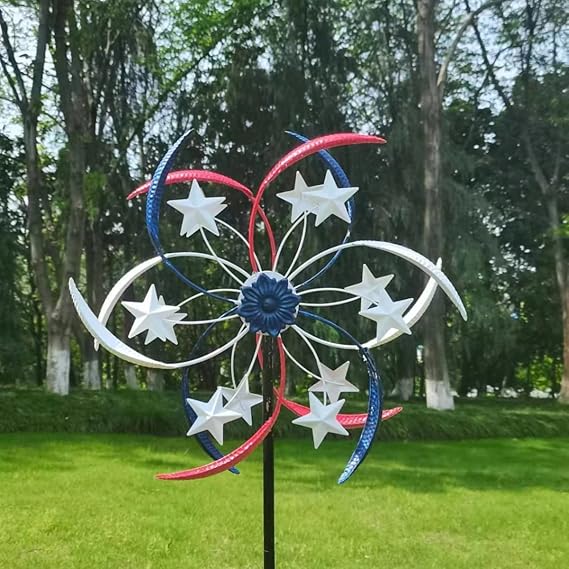 Patriotic Pinwheel Red White and Blue American Flag Pinwheel