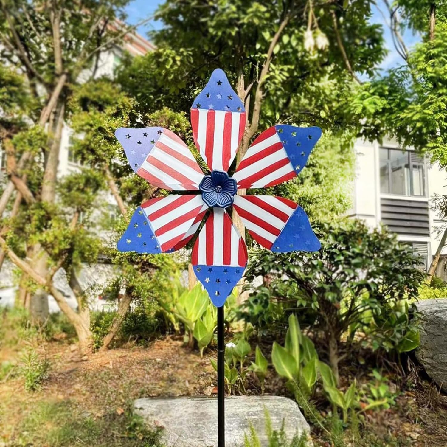Patriotic Pinwheel Red White and Blue American Flag Pinwheel