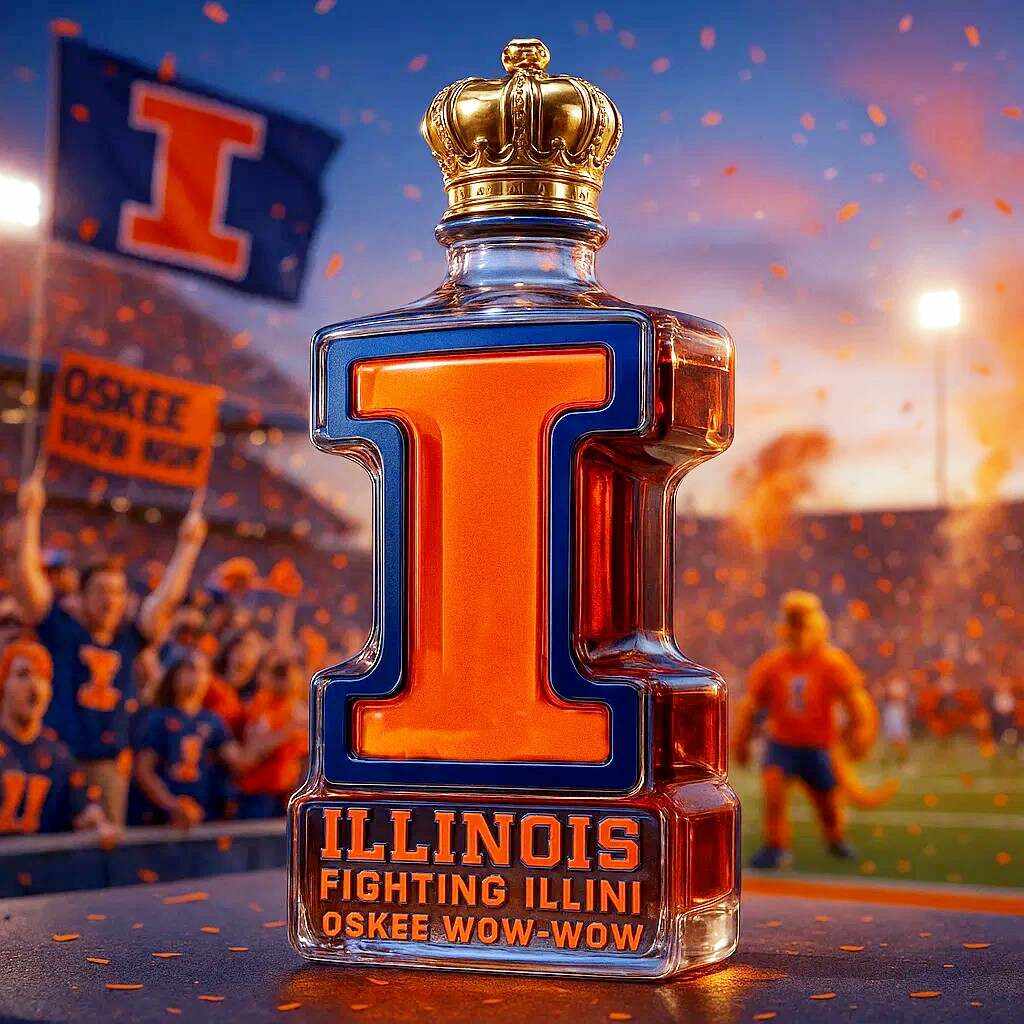 Illinois Fighting Illini Collector’s Whiskey Bottle