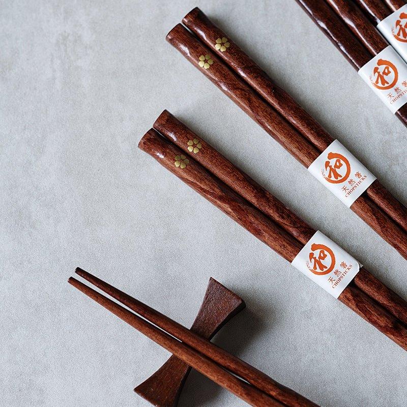 Golden Sakura Wooden Chopstick Set