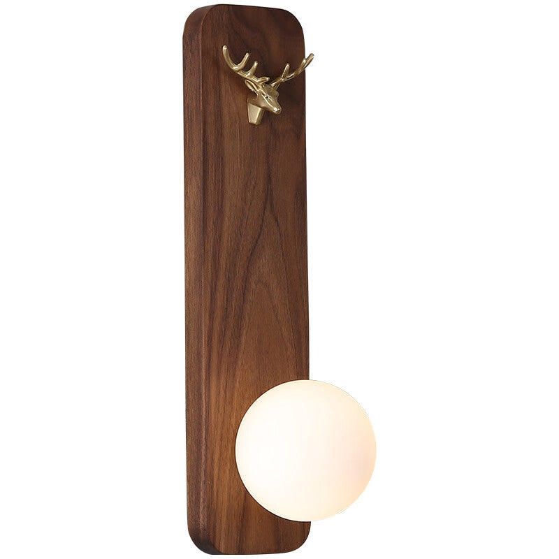 Highendlights Deer Antler Wall Sconce - New Chinese Walnut & Brass