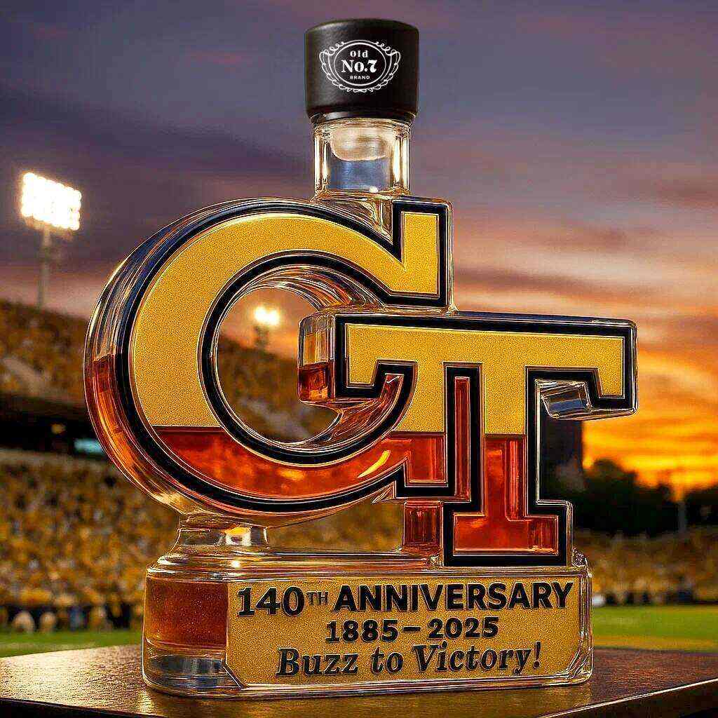 Georgia Tech Yellow Jackets 140th Anniversary Whiskey Bottle