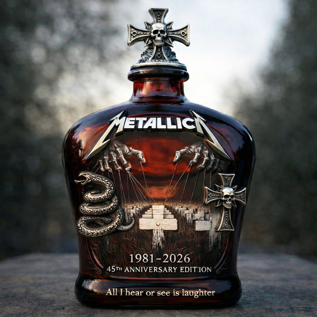 The Metal Gods 1981-2026 45th Anniversary Whisky Bottle