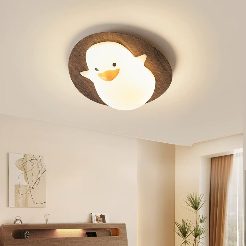 Highendlights Full-Spectrum Kids Room Ceiling Light - Cartoon Walnut Wood Style