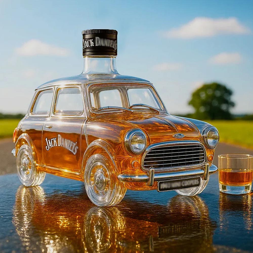 Retro Cooper Car Shape Whiskey Bottle