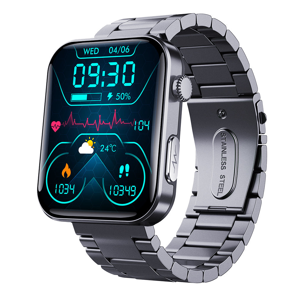 Max 6.1 Smartwatch with ECG, Blood Glucose, Uric Acid & Cholesterol Monitoring