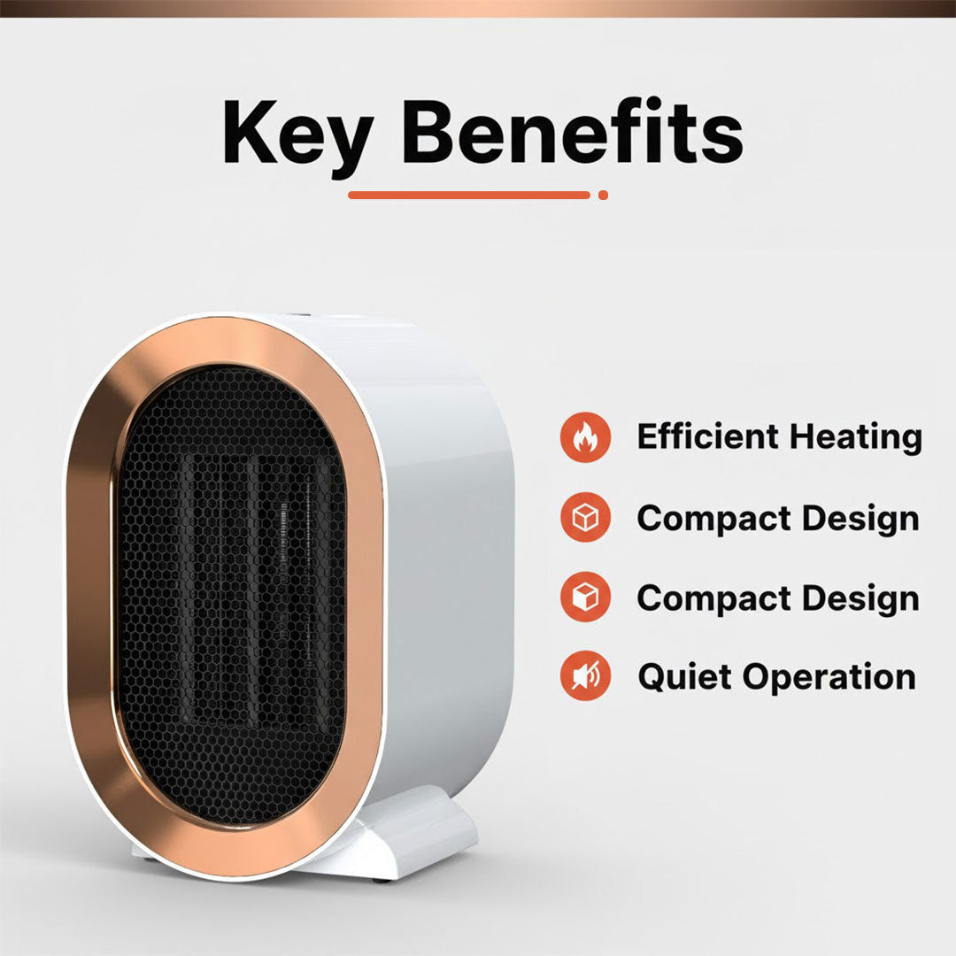 Electric Heater - Portable Design - Compact Room Heater