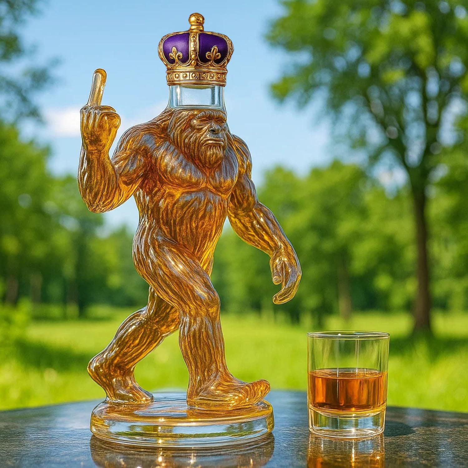 Funny Bigfoot Middle Finger Bottle