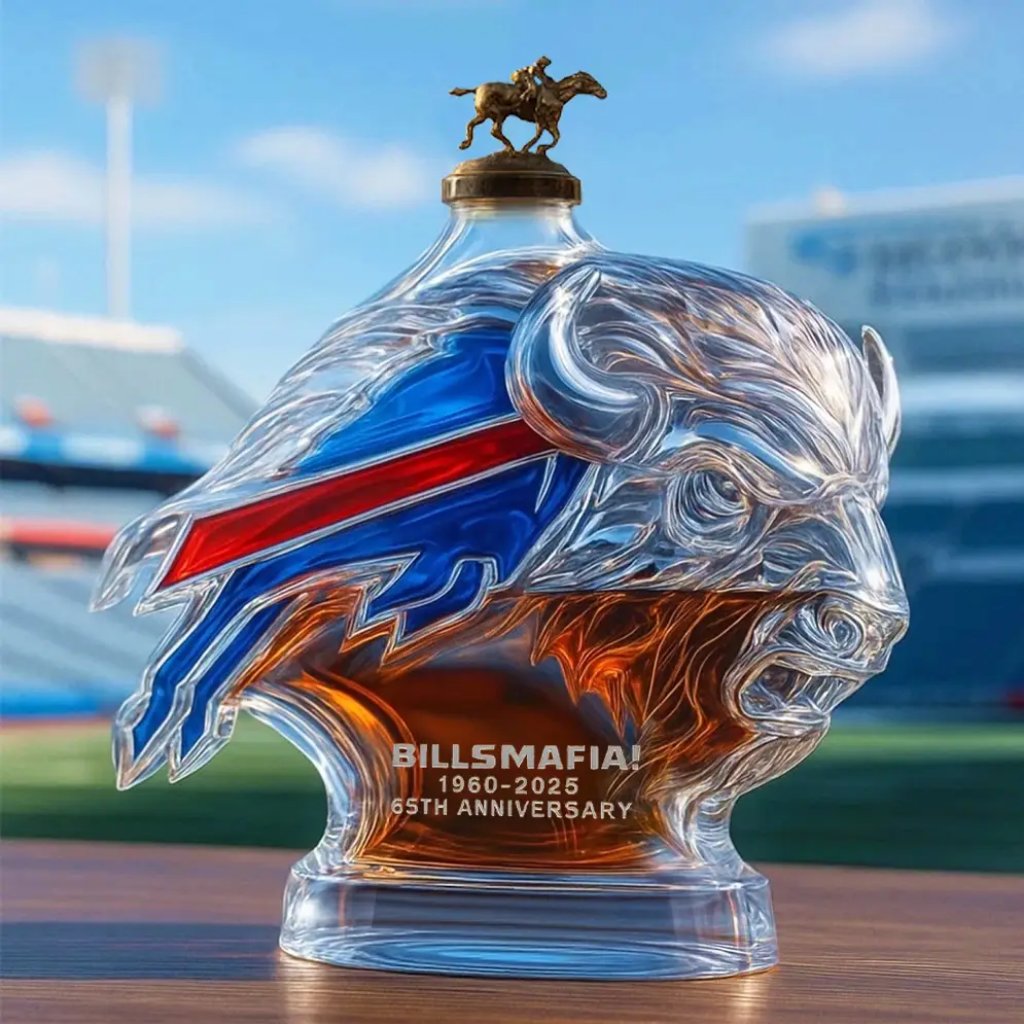 RARE Buffalo Bills 65th Anniversary Whiskey Bottle