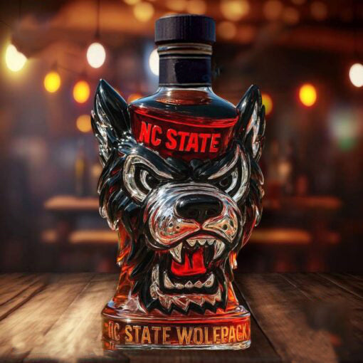 NC State Wolfpack Custom Whiskey Bottle