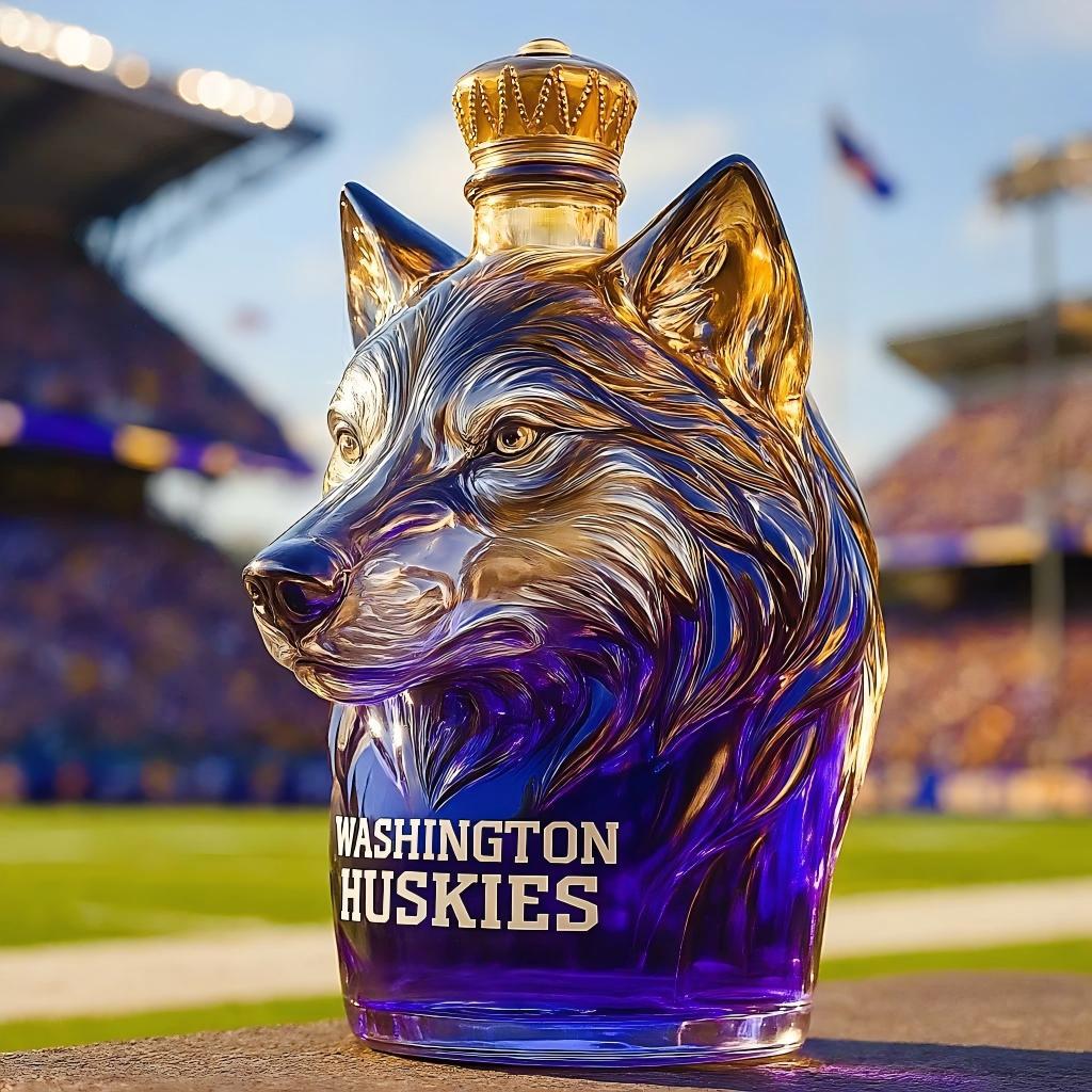 PREMIUM Washington Huskies Whiskey Bottle