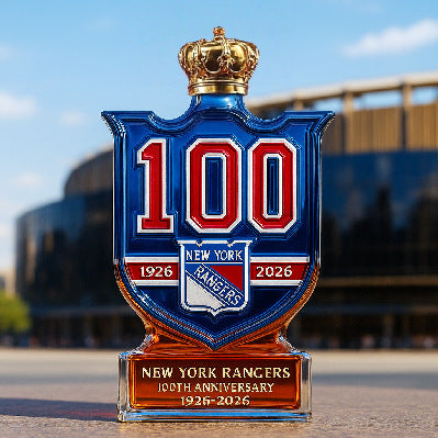 New York Rangers 100th Anniversary Whiskey Bottle