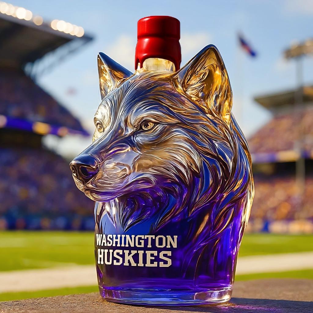 PREMIUM Washington Huskies Whiskey Bottle