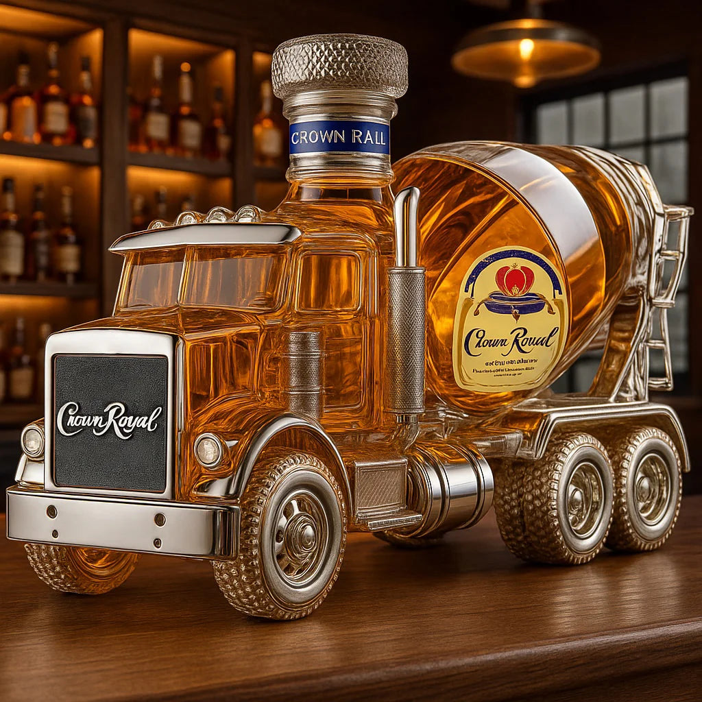 Cement Mixer Truck Whiskey Bottle