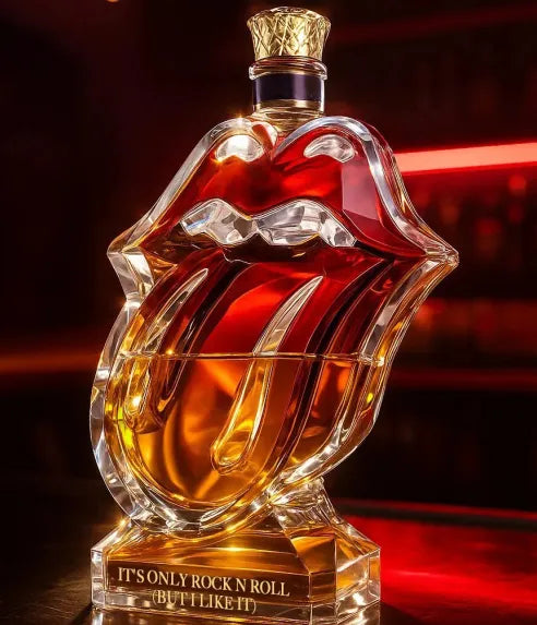 The Rolling Stones - Tongue And Lips Whiskey Bottle