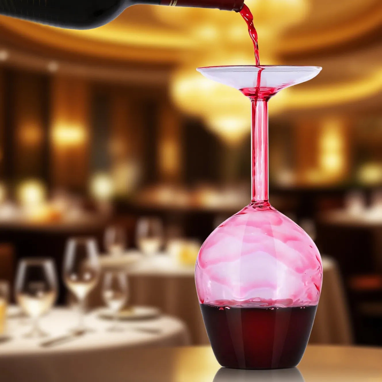 Upside Down Wine Glass – Funny Novelty Gift, 14 oz