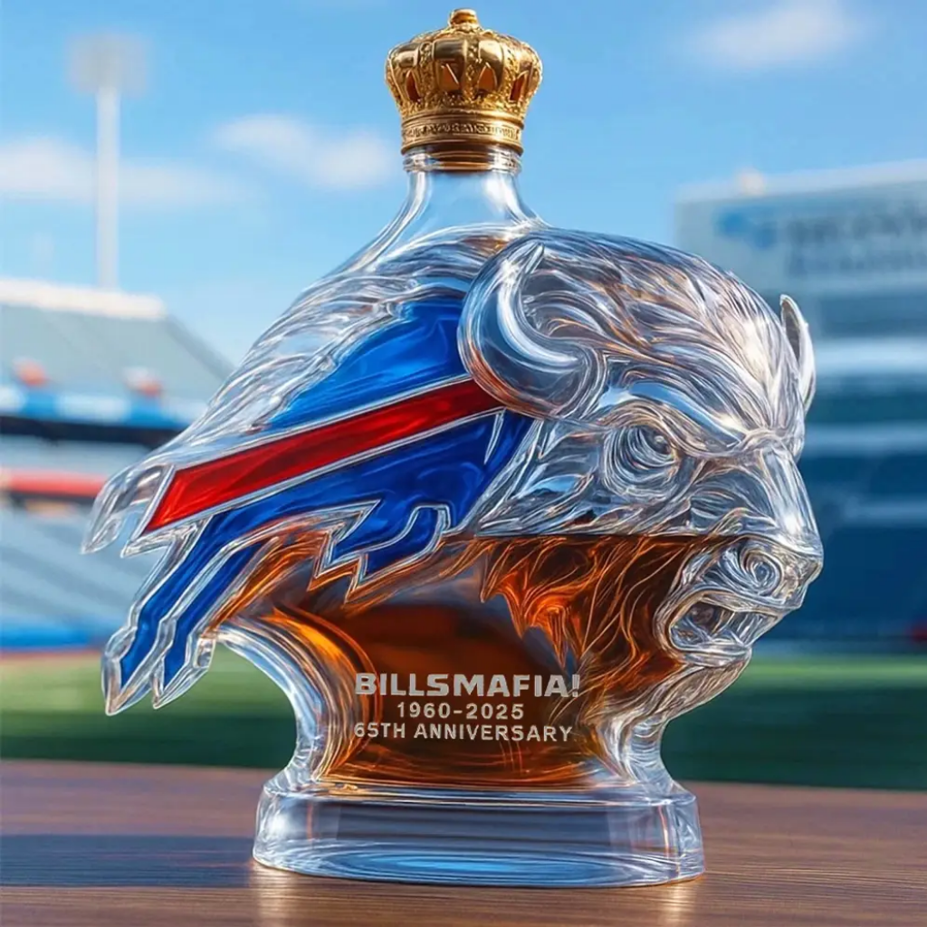 RARE Buffalo Bills 65th Anniversary Whiskey Bottle